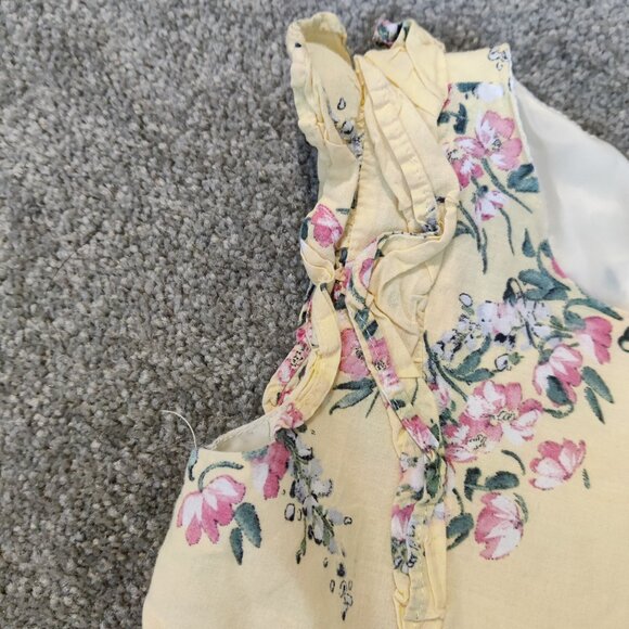 F&F Kids Girls Dress Size 3T Yellow Flowers 100% Cotton Lined Summer Fashionable - Picture 3 of 8